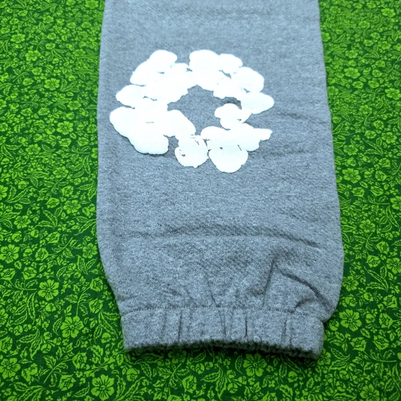 Denim Tear Grey Sweatpants with White Florals Unisex